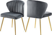 Velvet upholstery contemporary dining chair w/ gold legs main photo