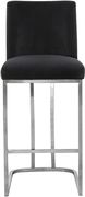 Black velvet / chrome frame bar stool main photo