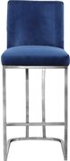Blue velvet / chrome frame bar stool main photo