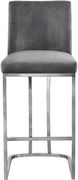 Gray velvet / chrome frame bar stool main photo