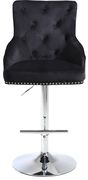 Black velvet tufted adjustable height bar stool main photo