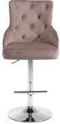 Pink velvet tufted adjustable height bar stool main photo