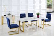 Gold stainless steel base / marble top table main photo