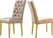 Rich gold stainless steel base beige velvet chair main photo