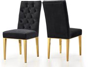 Rich gold stainless steel base / black velvet chair main photo