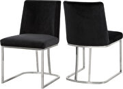 Elegant contemporary silver / black velvet dining chair main photo