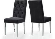 Modern black velvet / rich chrome metal chair main photo