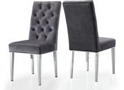 Modern gray velvet / rich chrome metal chair main photo