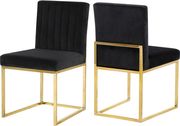 Gold / black velvet dining chair main photo