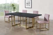 Gold / black charcoal contemporary dining table main photo