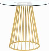 Round clear glass / golden base counter height table main photo
