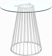 Round clear glass / chrome base counter height table main photo