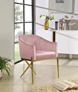 Elegant x-cross gold legs chair in pink velvet main photo