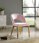 Glam style gold legs / velvet dining chair main photo