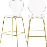 Transparent acrylic bar stool w/ gold metal base