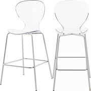 Transparent acrylic bar stool w/ chrome metal base