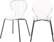Clarion (Black) Pair of clear dining chairs in modern style
