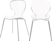 Pair of clear dining chairs in modern style main photo