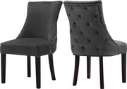 Contemporary gray velvet tufted dining chair main photo