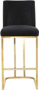 Black velvet / gold base counter height stool main photo