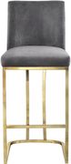 Gray velvet / gold base counter height stool main photo