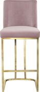 Pink velvet / gold base counter height stool main photo