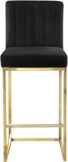 Black velvet fabric / gold base bar height stool main photo