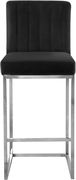 Chrome / black velvet contemporary bar stool main photo