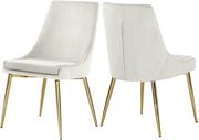 Cream velvet / gold base dining chair main photo
