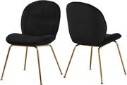 Black velvet dining chair w/ golden legs main photo