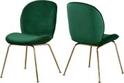 Green velvet dining chair w/ golden legs main photo