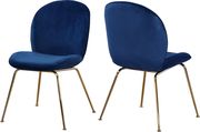 Blue velvet dining chair w/ golden legs main photo