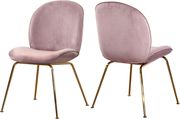 Pink velvet dining chair w/ golden legs main photo