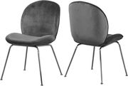 Gray velvet / chrome legs modern dining chair main photo
