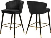 Black velvet modern bar stool main photo