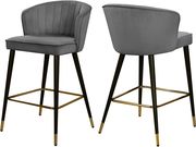 Gray velvet modern bar stool main photo