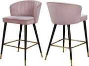 Pink velvet modern bar stool main photo