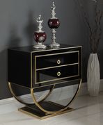 Gold/black contemporary glam style nightstand main photo