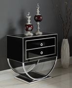 Chtrome/black contemporary glam style nightstand main photo