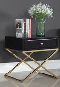 Criss-cross base gold/black nightstand / side table main photo