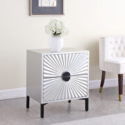 Silver glam style nightstand / side table main photo