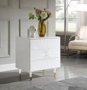 White lacquer finish nightstand with acrylic legs main photo