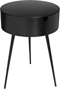 Black contemporary round side table / nightstand main photo