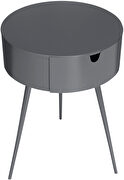 Gray contemporary round side table / nightstand main photo