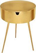 Gold contemporary round side table / nightstand main photo