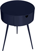 Navy contemporary round side table / nightstand main photo