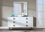 Contemporary white stylish dresser w/ golden legs main photo