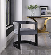 Rounded back / dark gray dining chair main photo