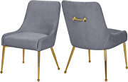Stylish velvet dining chair pair main photo