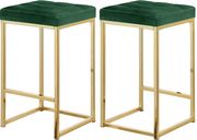 Green velvet / gold metal legs bar stool main photo